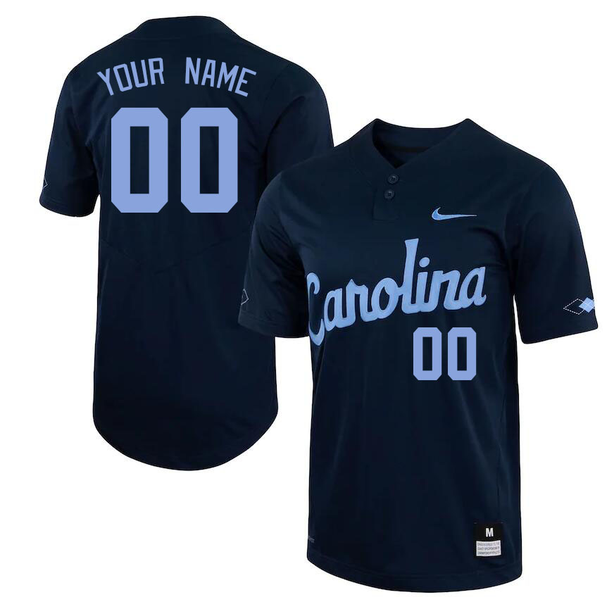 Custom North Carolina Tar Heels Name And Number College Baseball Jerseys Stitched-Navy